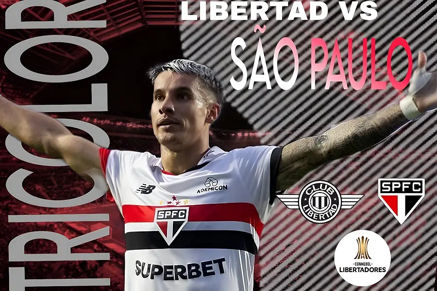 Ferreira em destaque no confronto Libertad x São Paulo pela fase de grupos da Libertadores 2025, com data, horário e transmissão.