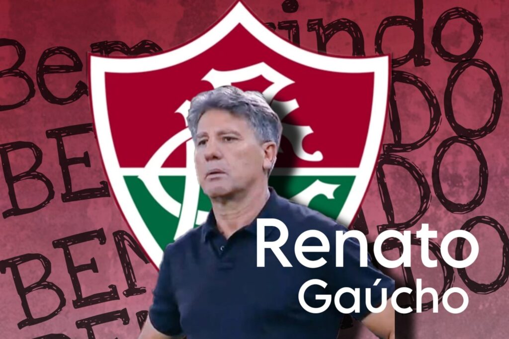 Renato Gaรบcho sendo apresentado oficialmente como novo tรฉcnico do Fluminense no CT Carlos Castilho.