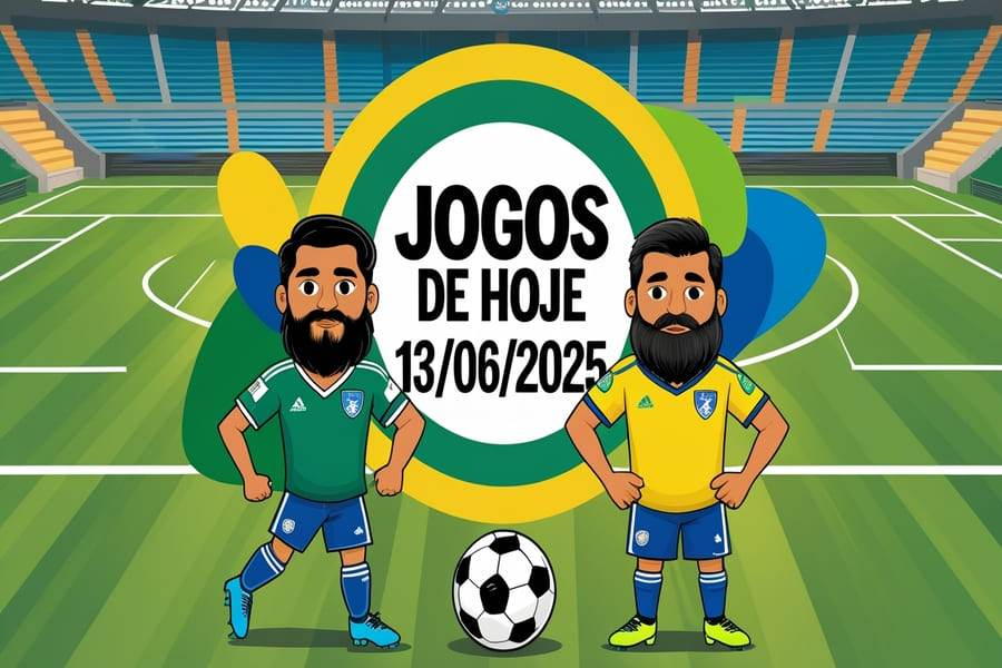 Jogadores em campo durante partida de futebol ao vivo representando os jogos do dia 13 de junho de 2025