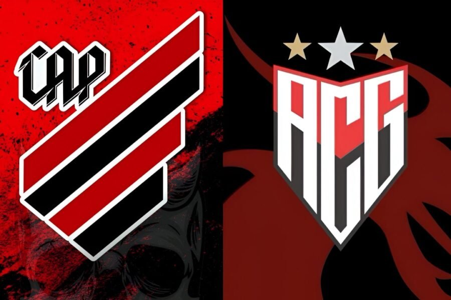 Jogadores do Athletico e Atlético-GO em ação durante o confronto decisivo da Série B 2025 na Arena da Baixada