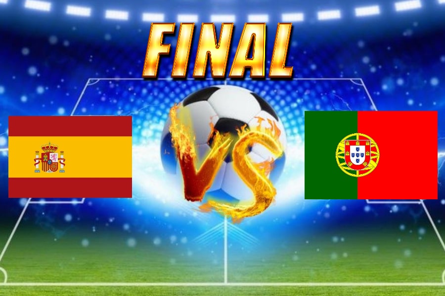 Torcedores de Espanha e Portugal na Allianz Arena para a final da Nations League 2025