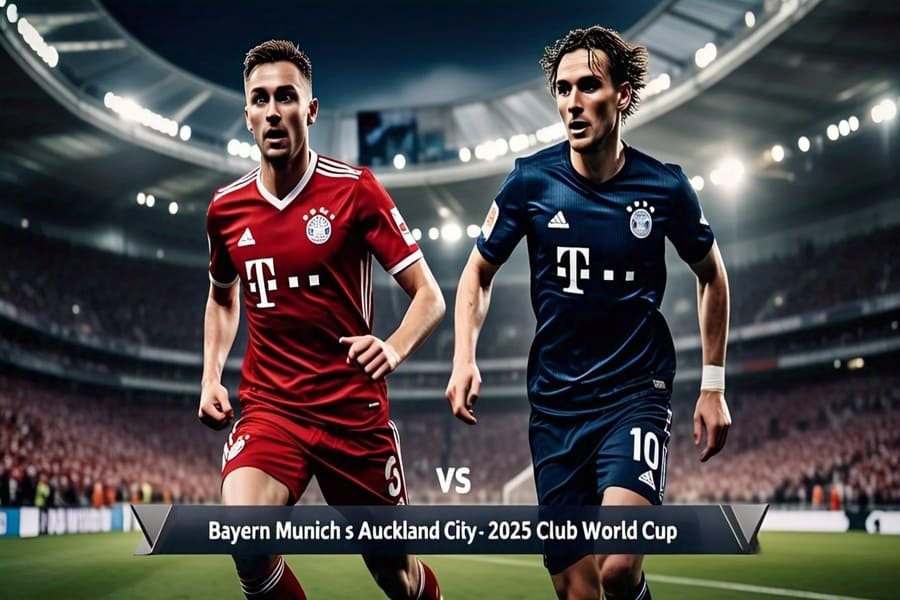 Bayern de Munique x Auckland City ao vivo no Mundial de Clubes 2025, onde assistir, horário e escalações. Estádio cheio, clima de decisão e futebol internacional.
