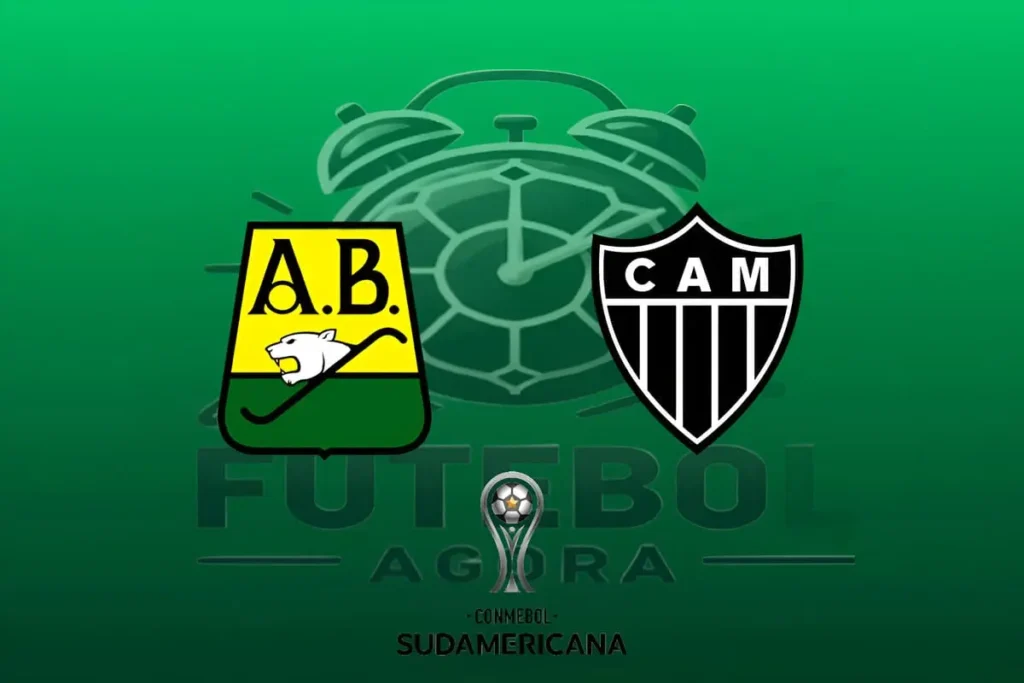 Imagem de confronto entre Atlético Bucaramanga e Atlético Mineiro pela Copa Sul-Americana.