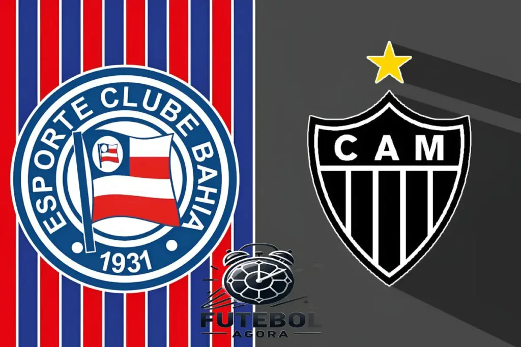 logos dos clubes em destaque, simbolizando o confronto direto por posições no Campeonato Brasileiro e a briga por uma vaga na Libertadores.