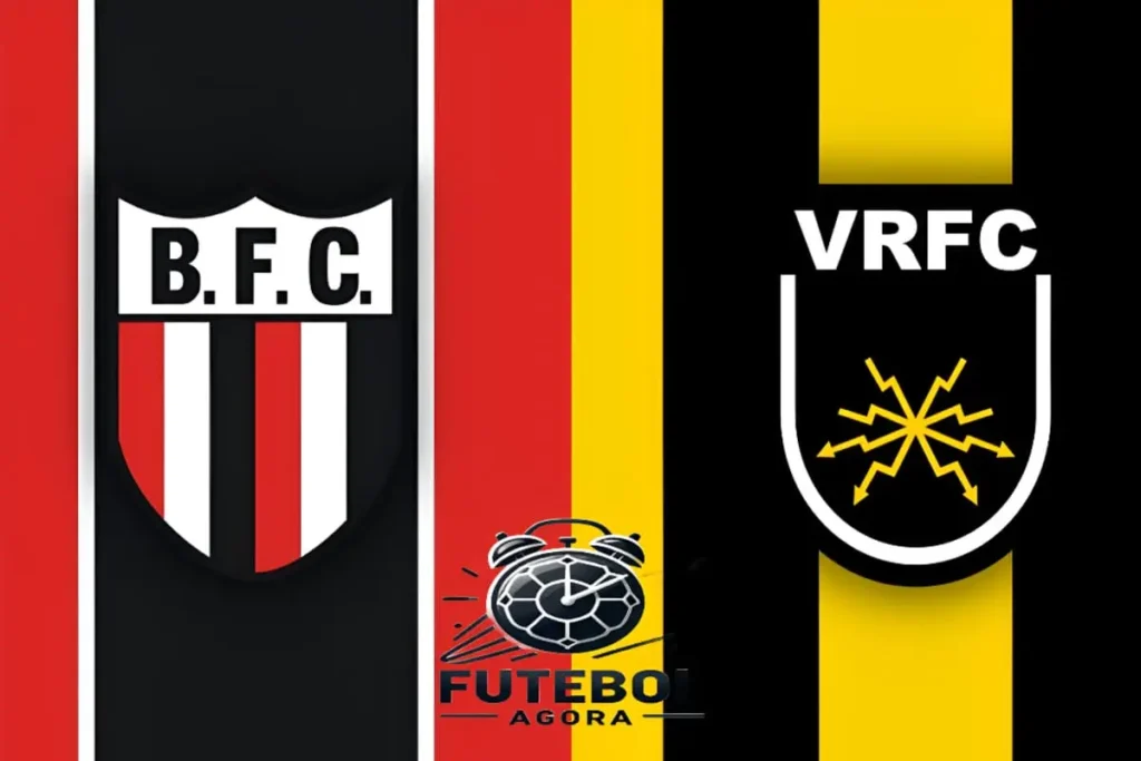 Jogadores de Botafogo-SP e Volta Redonda em campo durante partida da Série B.