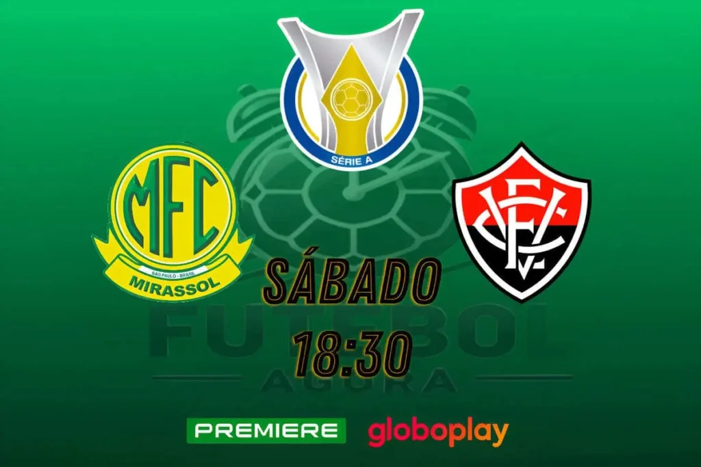 Destaque do confronto Mirassol x Vitória pela 17ª rodada do Brasileirão, com foco nos times e no embate dos Leões.
