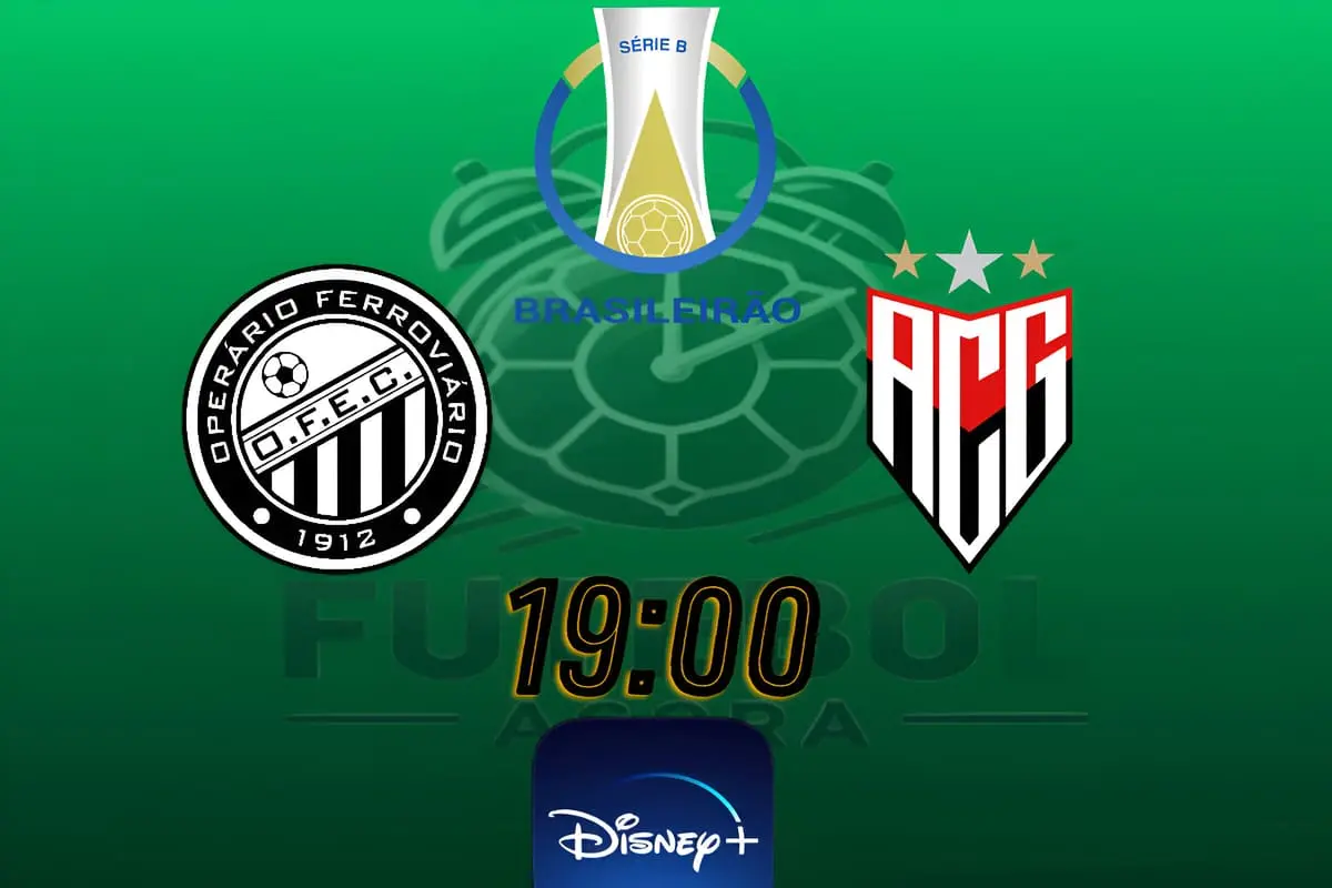 Operário x Atlético-GO: Jogadores em campo durante partida de futebol da Série B do Brasileirão