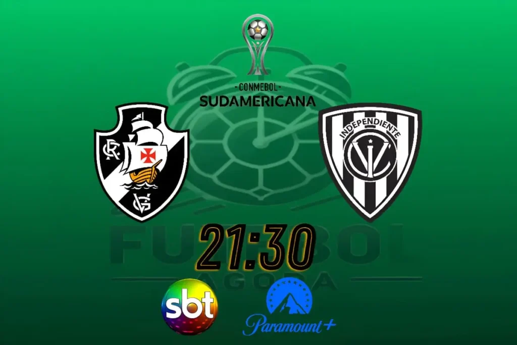 Imagem destacada: Jogadores de Vasco e Independiente del Valle em campo, simbolizando o confronto decisivo da Sul-Americana.