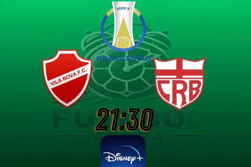 Logos Vila Nova e CRB lado a lado, representando o confronto direto pela Série B do Campeonato Brasileiro.