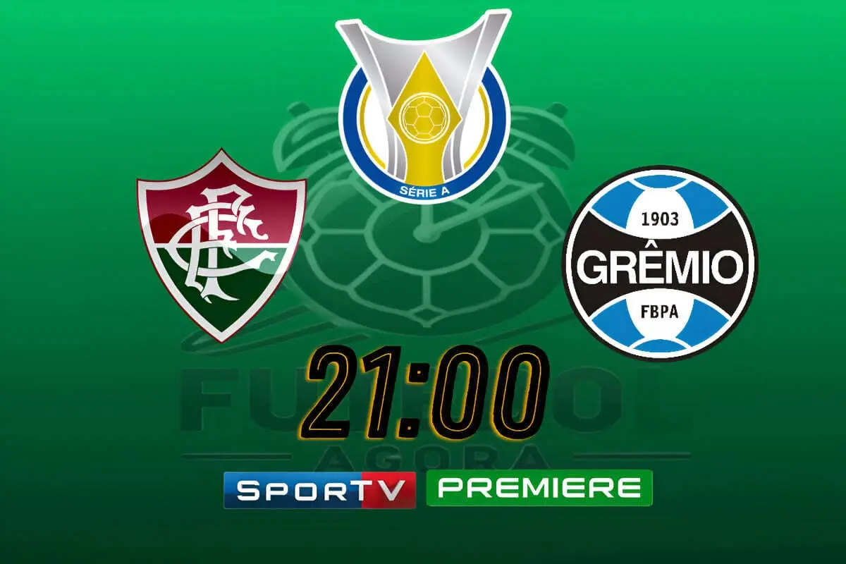 Escudo do Fluminense e do Grêmio lado a lado, representando o confronto entre os dois times no Maracanã pelo Campeonato Brasileiro de 2025.
