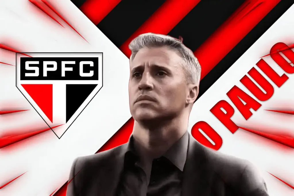 Hernán Crespo técnico do São Paulo em vitória sobre Atlético-MG no Brasileirão 2025