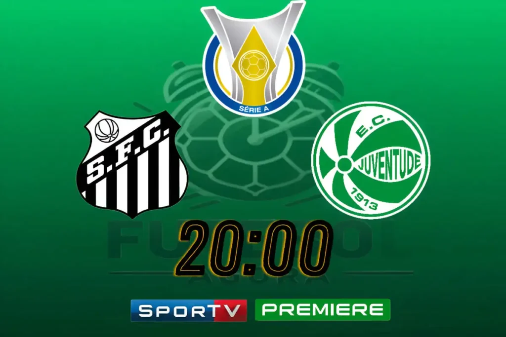 Logos do Santos e do Juventude em destaque antes do confronto decisivo no Morumbis pelo Campeonato Brasileiro.